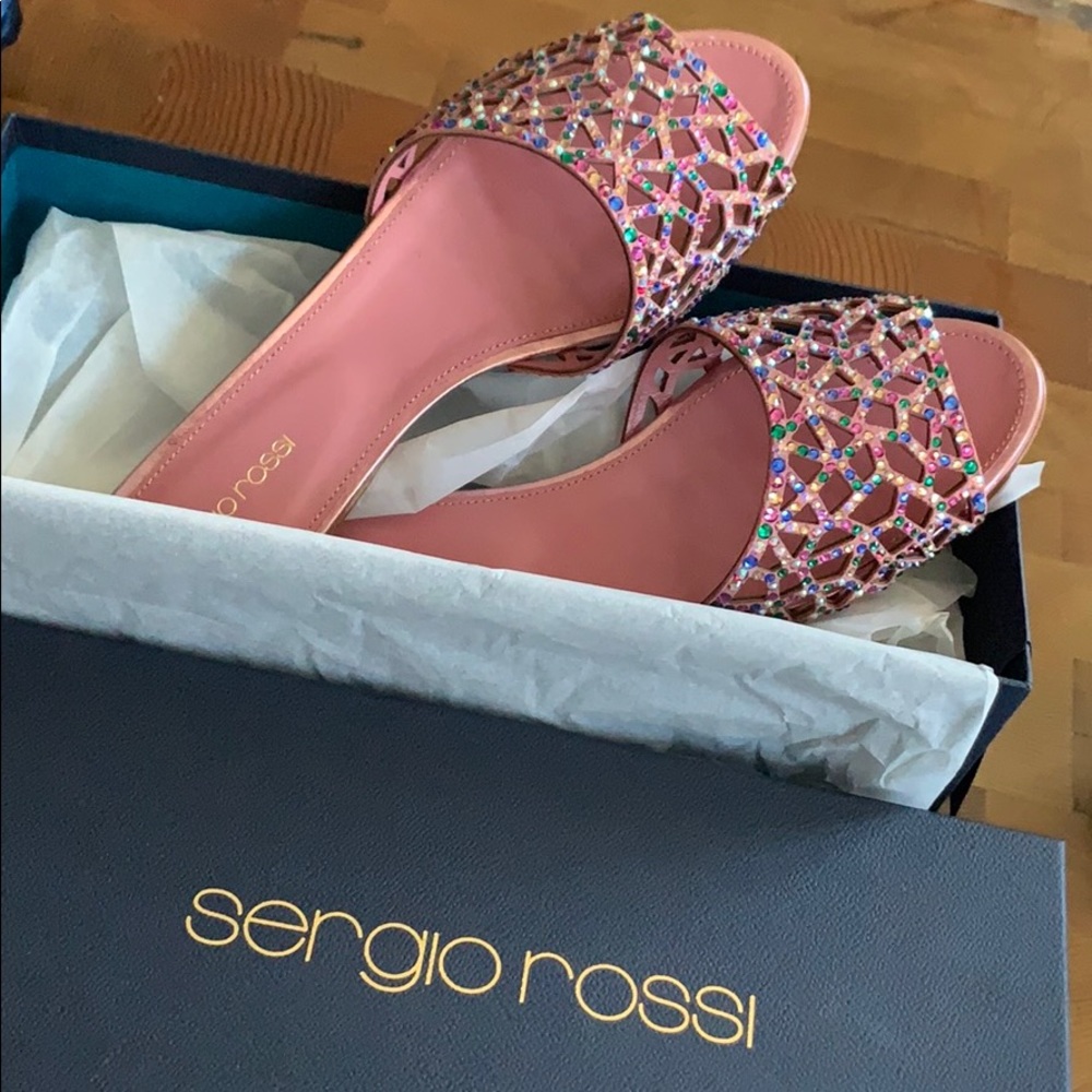 Sergio Rossi Tresor Strass Crystal Flats (Size 39)